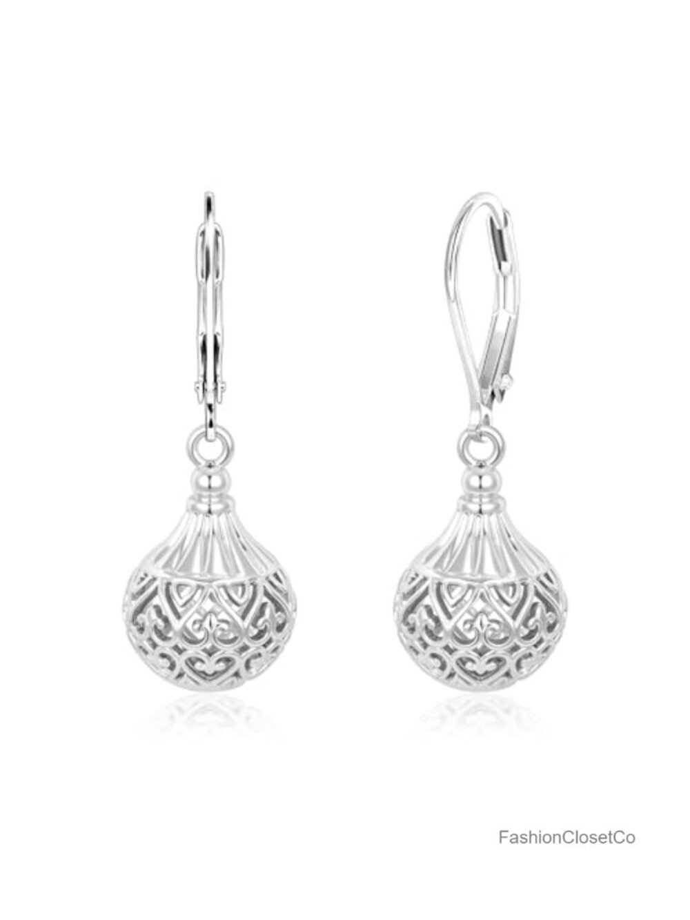 Filigree Dangle Earrings with Hypoallergenic Leverback